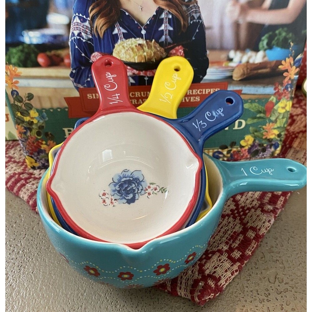pioneer women 4 piece ceramic measuring scoops